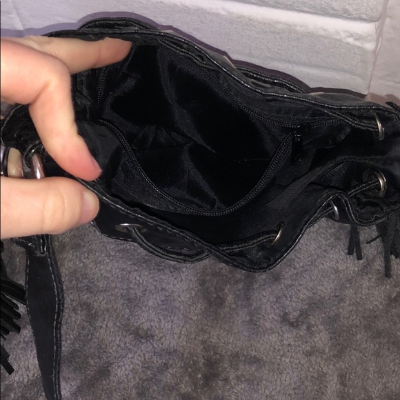 Black Studded Cross Body Giannini Bag - Picture 3 of 11